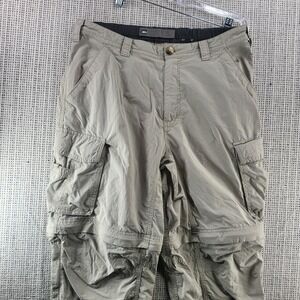 REI‎ Cargo Pants Mens 33x28 Beige Convertible Hiking Outdoor Zip Off Nylon Trail